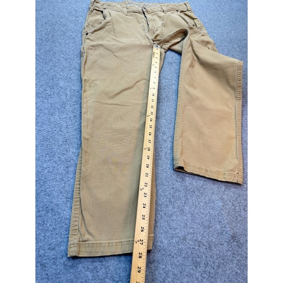 Eddie Bauer Classic Fit Khaki Pants Tan Men's 34x28 Tag Size 36x30 carpenter - Picture 5 of 9